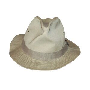 Vintage Country Gentleman XL Safari Fedora Hat Tan Canvas Outdoor Style